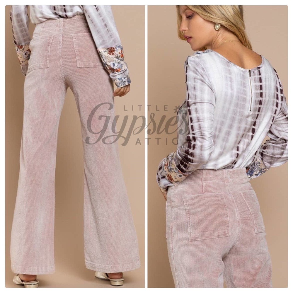 POL Vintage Wash Pink Cords Flare Jeans - Picture 4 of 12